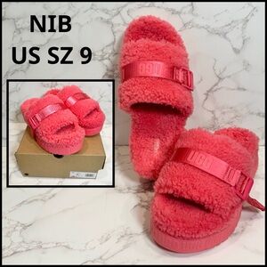 UGG FLUFFITA PLATFORM PINK SLIPPER $125